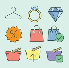 Vector linear flat color icons for UI UX use N2