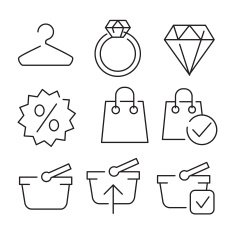 Vector linear flat color icons for UI UX use N3
