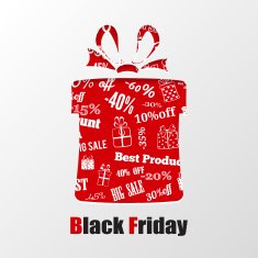 Cut out paper in shape gift box for black friday