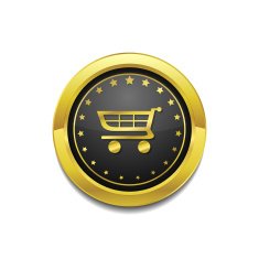 Shopping Circular Vector Gold Web Icon Button