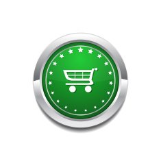 Shopping Circular Vector GreenWeb Icon Button
