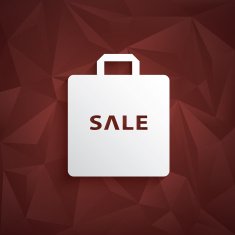 Sale poster template Low poly vector background 3d shopping bag N2