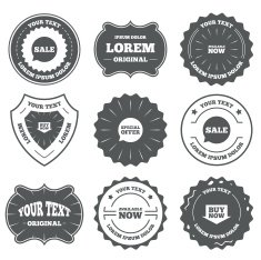 Sale icons Special offer speech bubbles symbols N19