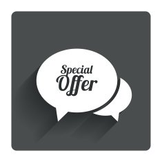 Speech bubble Special offer icon Sale symbol