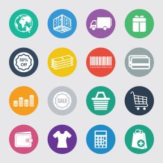 Shopping vector icon set N5