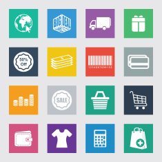 Shopping vector icon set N11