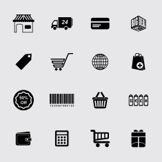 Shopping vector icon set N28
