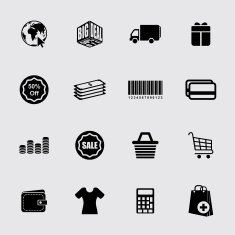 Shopping vector icon set N29