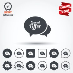 Speech bubble Special offer icon Sale symbol N2