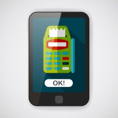 Credit card machine flat icon with long shadow eps10