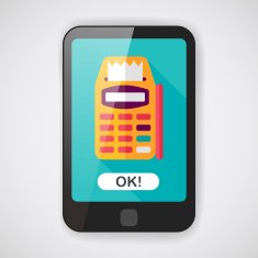 Credit card machine flat icon with long shadow eps10 N3