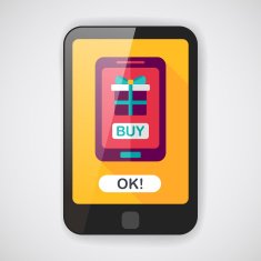 cell phone online shopping flat icon with long shadow eps10 N2