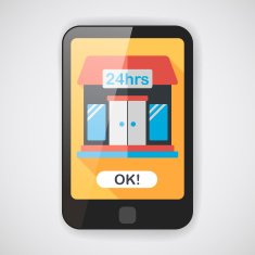 Building convenient store flat icon with long shadow eps10