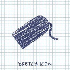vector sketch icon of tag