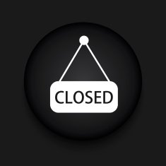 Vector modern closed black circle icon