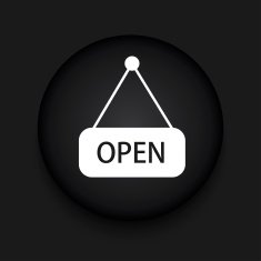 Vector modern open black circle icon