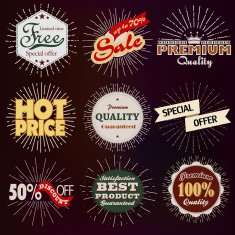 Premium discount vintage badges