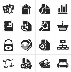 Black Web Site and Internet icons N2