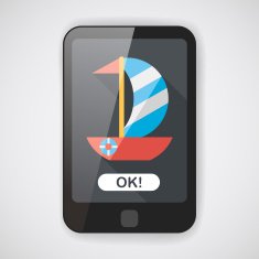 Sailboat flat icon with long shadow eps10 N3