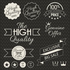 Vector collection of retail stamps and symbols
