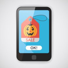 Halloween SALE flat icon with long shadow eps10 N3