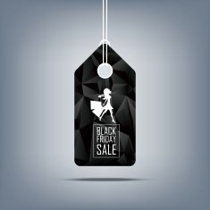 Black friday sale banner Price tag with polygonal background Elegant N2