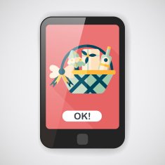 Christmas gift baskets flat icon with long shadow eps10