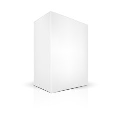 White gray thick side view package box