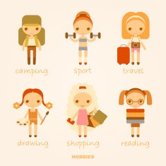 vector cartoon illustrations of hobbies N2