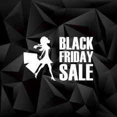 Black friday banner Low poly design poster background Fashionable woman N2