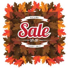 Autumn sale leaves background