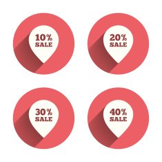 Sale pointer tag icons Discount symbols N28