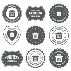 Sale gift box tag icons Discount symbols N28