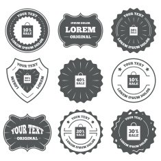 Sale bag tag icons Discount symbols N40