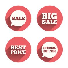 Sale icons Special offer speech bubbles symbols N20