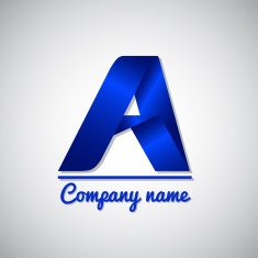Icon of paper business logo letter a