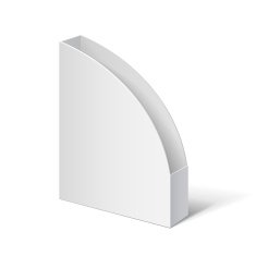 White box Cardboard holder for brochures and flyers Vector Illustration