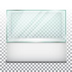 Empty glass showcase Vector Illustration N2