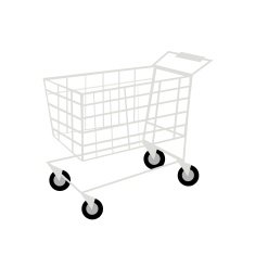 Shopping Cart or Trolley on White Background