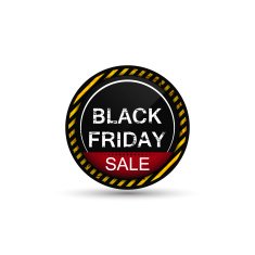 Black friday sale round icon