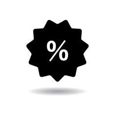 Discount sticker with percentage icon vector illustration eps10