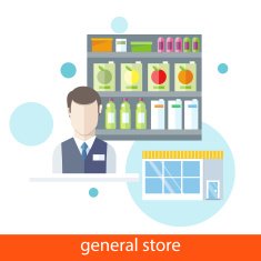 Shelfs with Food General Store