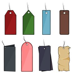 Vector Set of Blank Color Cartoon Discount Tags