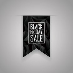 Black friday sale low poly ribbon element Polygonal geometric 3d N2