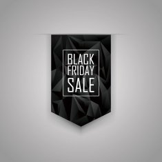 Black friday sale low poly ribbon element Polygonal geometric 3d N4