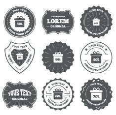 Sale gift box tag icons Discount symbols N31