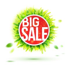 Summer season big sale bright colors label