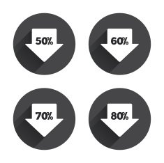 Sale arrow tag icons Discount symbols N26