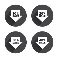 Sale arrow tag icons Discount symbols N27