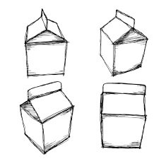 Juice Carton Package sketch vector